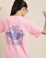 Shop Women's Pink Typography Back Printed Oversized T-shirt-Front