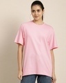 Shop Women's Pink Typography Back Printed Oversized T-shirt-Design