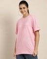 Shop Women's Pink Typography Back Printed Oversized T-shirt-Full