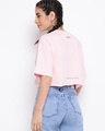 Shop Women's Pink Typography Loose Fit Crop T-shirt-Full