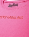 Shop Women's Pink Typography Oversized T-shirt-Full