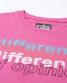 Shop Women's Pink Typography Oversized T-shirt