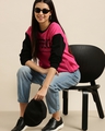Shop Women's Pink Color Block Oversized Sweatshirt-Full