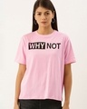 Shop Women's Pink Typography T-shirt-Front