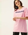 Shop Women's Pink Typography T-shirt-Front