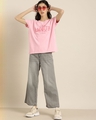 Shop Women's Pink Typography T-shirt