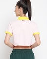 Shop Women's Pink Typography Crop Polo T-shirt-Design