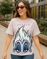 Shop Women's Pink Ursula Stare Graphic Printed Boyfriend T-shirt-Front