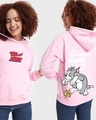 Shop Women's Pink What Responsibility Graphic Printed Oversized Hoodie-Front