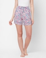 Shop Pack of 2 Women's Pink & White All Over Floral Printed Lounge Shorts-Design