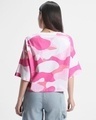 Shop Women's Pink & White Camo Printed Oversized Short Top-Design