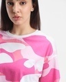 Shop Women's Pink & White Camo Printed Oversized Short Top