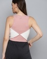 Shop Women's Pink & White Color Block Short Top-Design