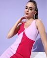 Shop Women's Pink & White Color Block Dress-Full