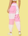 Shop Women's Pink & White Color Block Joggers-Full