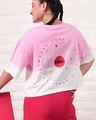 Shop Women's Pink & White New World Coke Ombre Oversized Short Top-Front