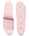 Shop Women's Pink & White Printed Sliders