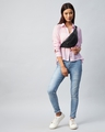 Shop Women's Pink & White Striped Loose Fit Shirt