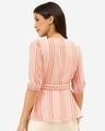 Shop Women's Pink & White Striped Wrap Top-Design