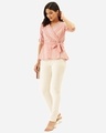 Shop Women's Pink & White Striped Wrap Top-Full