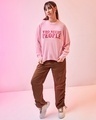 Shop Women's Pink Who Needs People Typography Super Loose Fit Sweater