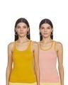 Shop Pack of 2 Women's Pink & Yellow Tank Top-Front