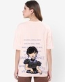 Shop Women's Pink Hands Above My Head Graphic Printed Oversized T-shirt-Design