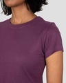 Shop Pack of 2 Women's Purple & Black Slim Fit T-shirt