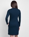 Shop Women's Blue High Neck Slim Fit Pocket Dress-Design