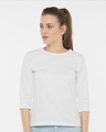 Shop Pack of 2 Women's Blue & White 3/4 Sleeve Slim Fit T-shirt-Design