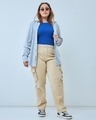 Shop Women's Brown Plus Size Cargo Pants-Full