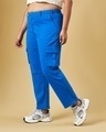 Shop Women's Blue Plus Size Cargo Pants-Front