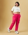 Shop Women's Pink Plus Size Cargo Pants-Full