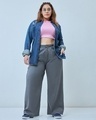 Shop Women's Grey Super Loose Fit Plus Size Pants-Full