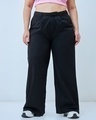 Shop Women's Black Super Loose Fit Plus Size Pants-Front