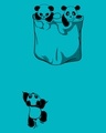 Shop Women's Blue Pocket Panda Graphic Printed T-shirt-Full