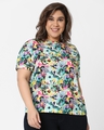 Shop Women's Polyester Boxy Fit Printed Crop T-shirt-Front