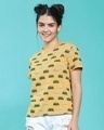 Shop Women's Popcorn Yellow Aop Half Sleeve T-shirt