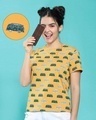 Shop Women's Popcorn Yellow Aop Half Sleeve T-shirt-Front
