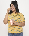 Shop Women's Popcorn Yellow Aop Half Sleeve T-shirt-Front
