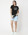 Shop Women's Printed Black Lounge T-shirt-Full