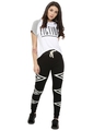 Shop Women's Printed  Black Track Pants-Full