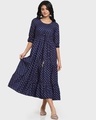 Shop Women's Printed Blue Flared Dress-Full