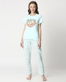 Shop Women's Printed Blue T-Shirt & Pyjama Set-Design