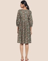 Shop Women's Green Printed Button Down Dress-Full