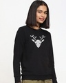 Shop Women's Printed Christmas Deer Relaxed Fit Sweatshirt-Front