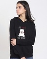 Shop Women's Black It's Beary Cold Outside Graphic Printed Hoodie-Front