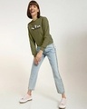 Shop Women's Printed Olive Short Sweatshirt-Design