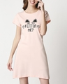Shop Women's Pink Are You Kitten Typography Dress-Front