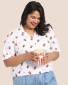 Shop Women's Printed Resort Collar Curvy Shirt-Front